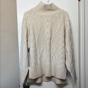 a new day Cream Turtleneck Cable Knit Sweater